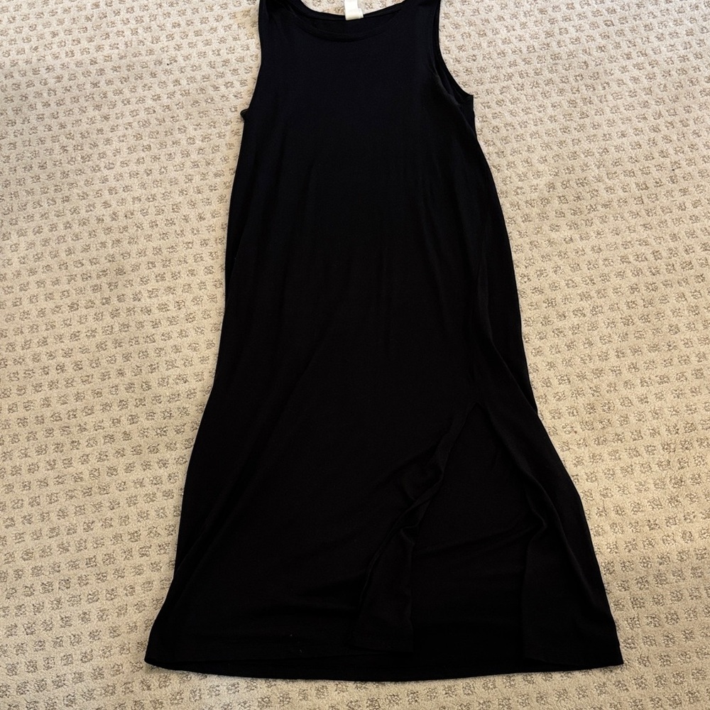 H&M Black Midi Dress with Side Slit
